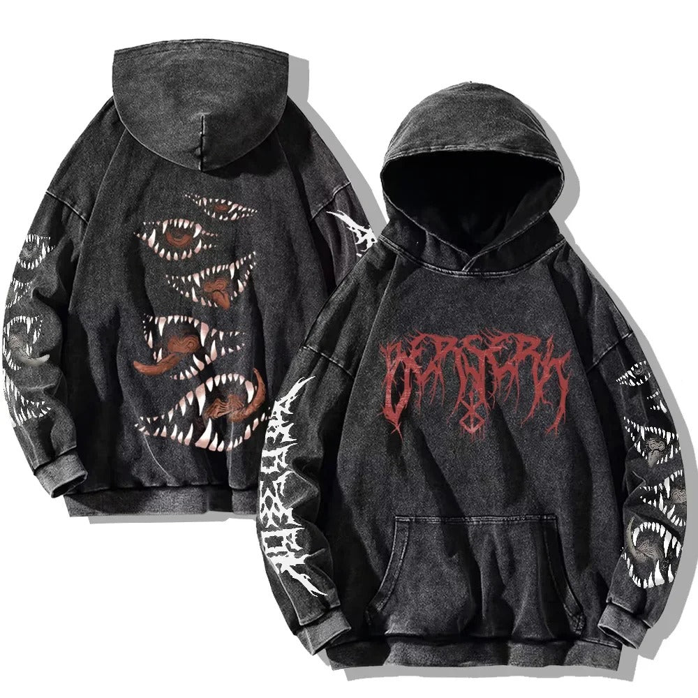 Berserk vintage washed Hoodie – Gymfit