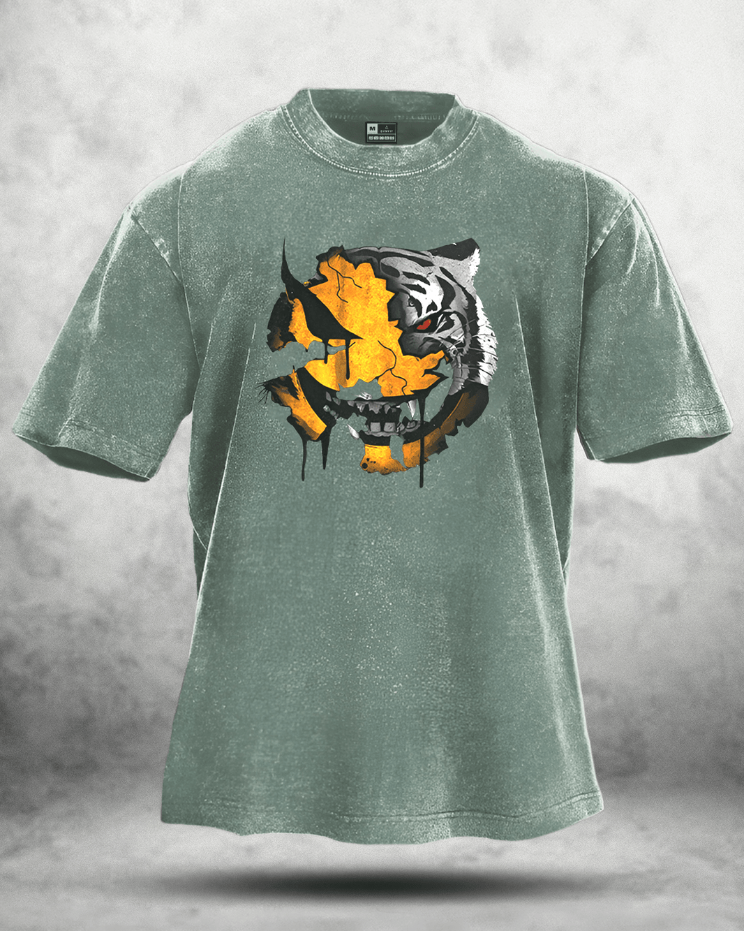 ANGRY SMILEY WASHED T - SHIRT - Gymfit