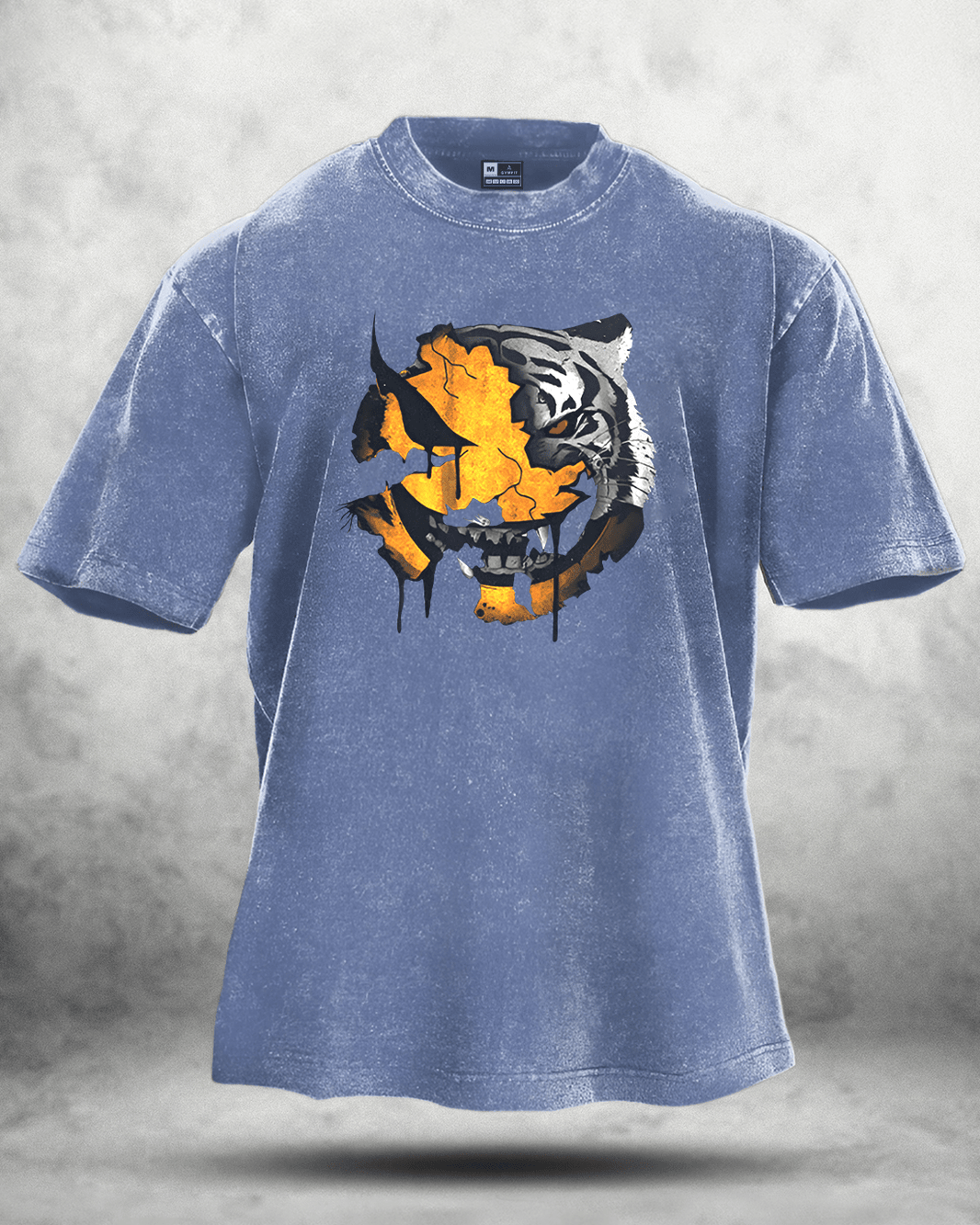 ANGRY SMILEY WASHED T - SHIRT - Gymfit