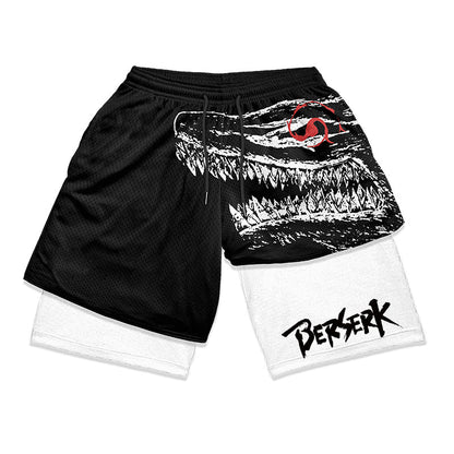 Anime Berserk 2 in 1 Gym Shorts