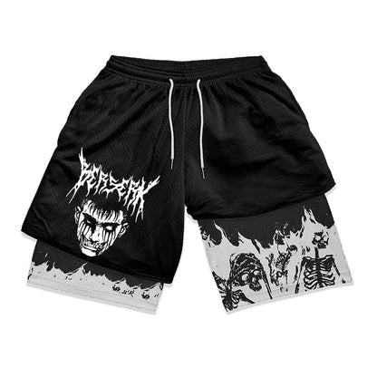 Anime Berserk 2 in 1 Gym Shorts