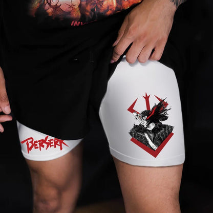 Anime Berserk 2 in 1 Gym Shorts