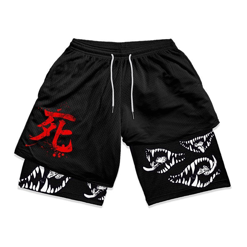 2 In 1 Anime Gymshort, 2 In 1 Hardloopshort For Heren Sneldrogende 2 In 1 Anime Gymshort, 2 In 1 Hardloopshort For Heren Sneldrogende