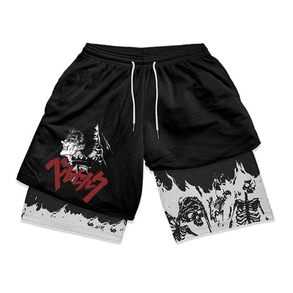 Anime Berserk 2 in 1 Gym Shorts