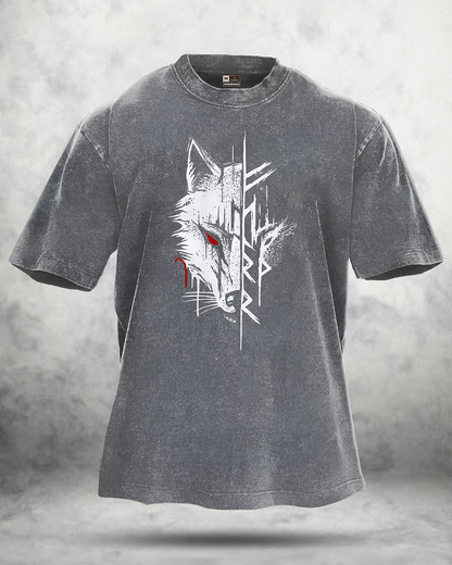 WOLF RED EYE WASHED T-SHIRT