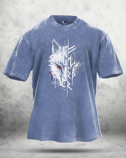 WOLF RED EYE WASHED T-SHIRT