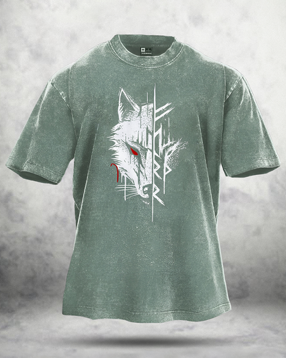 WOLF RED EYE WASHED T-SHIRT