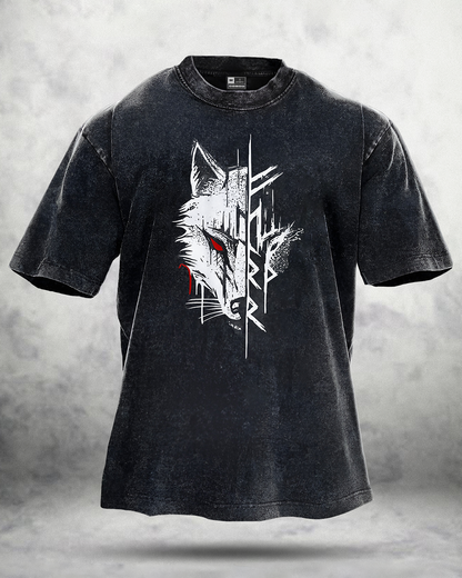 WOLF RED EYE WASHED T-SHIRT