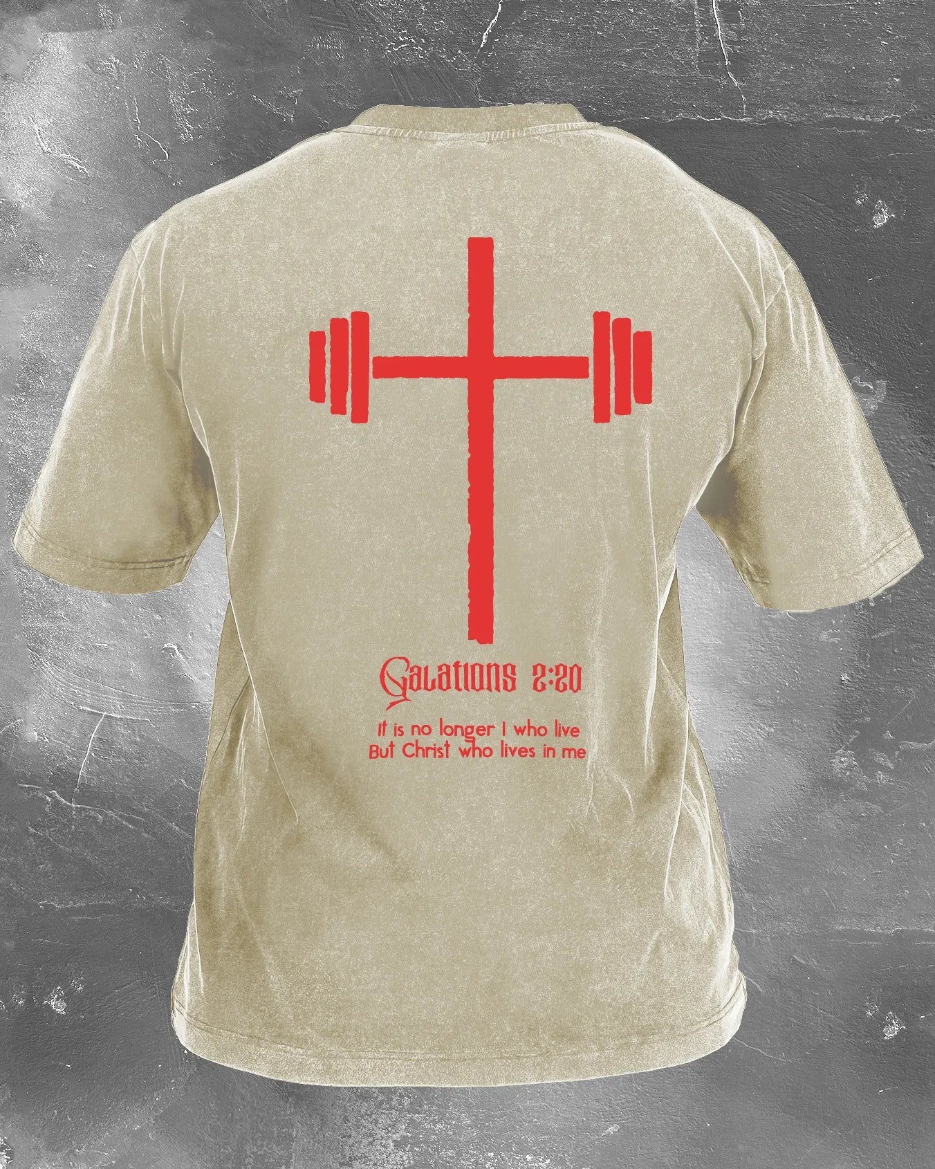 CHRIST WHO LIVES IN ME WASHED T - SHIRT - Gymfit