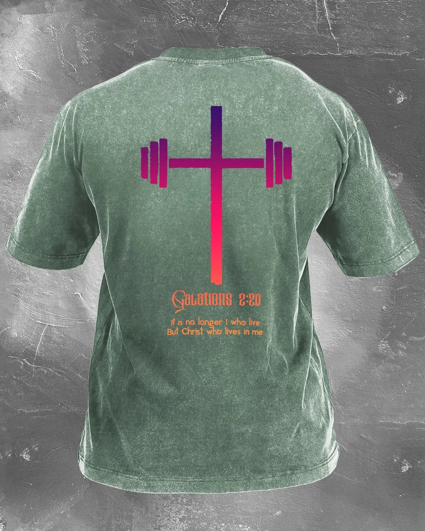 CHRIST WHO LIVES IN ME WASHED T - SHIRT - Gymfit