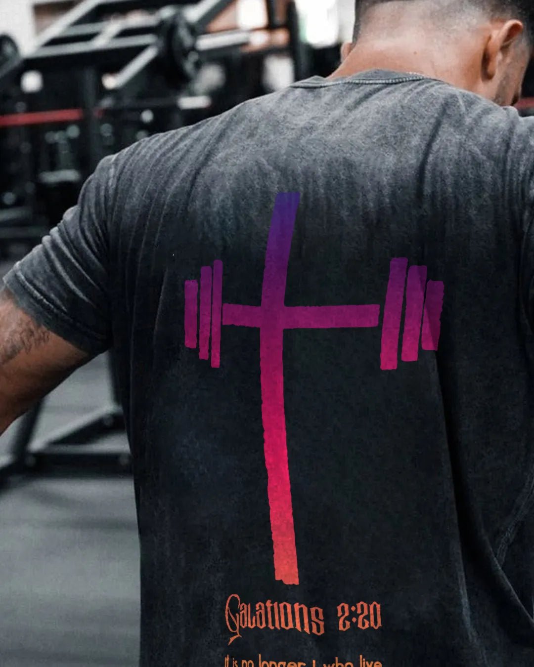 CHRIST WHO LIVES IN ME WASHED T - SHIRT - Gymfit