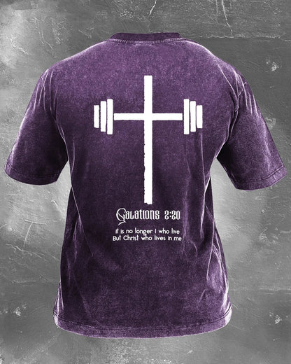 CHRIST WHO LIVES IN ME WASHED T - SHIRT - Gymfit