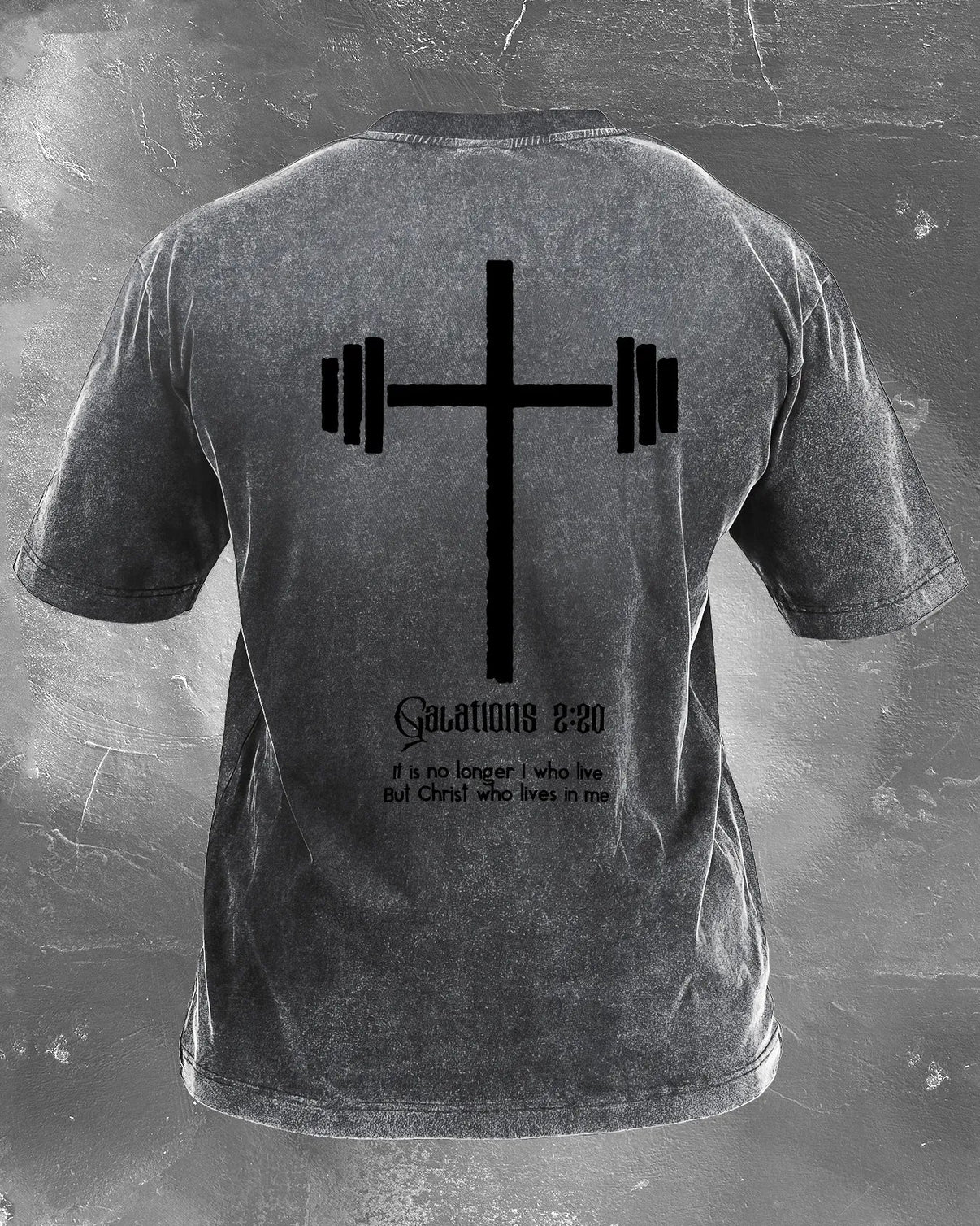 CHRIST WHO LIVES IN ME WASHED T - SHIRT - Gymfit