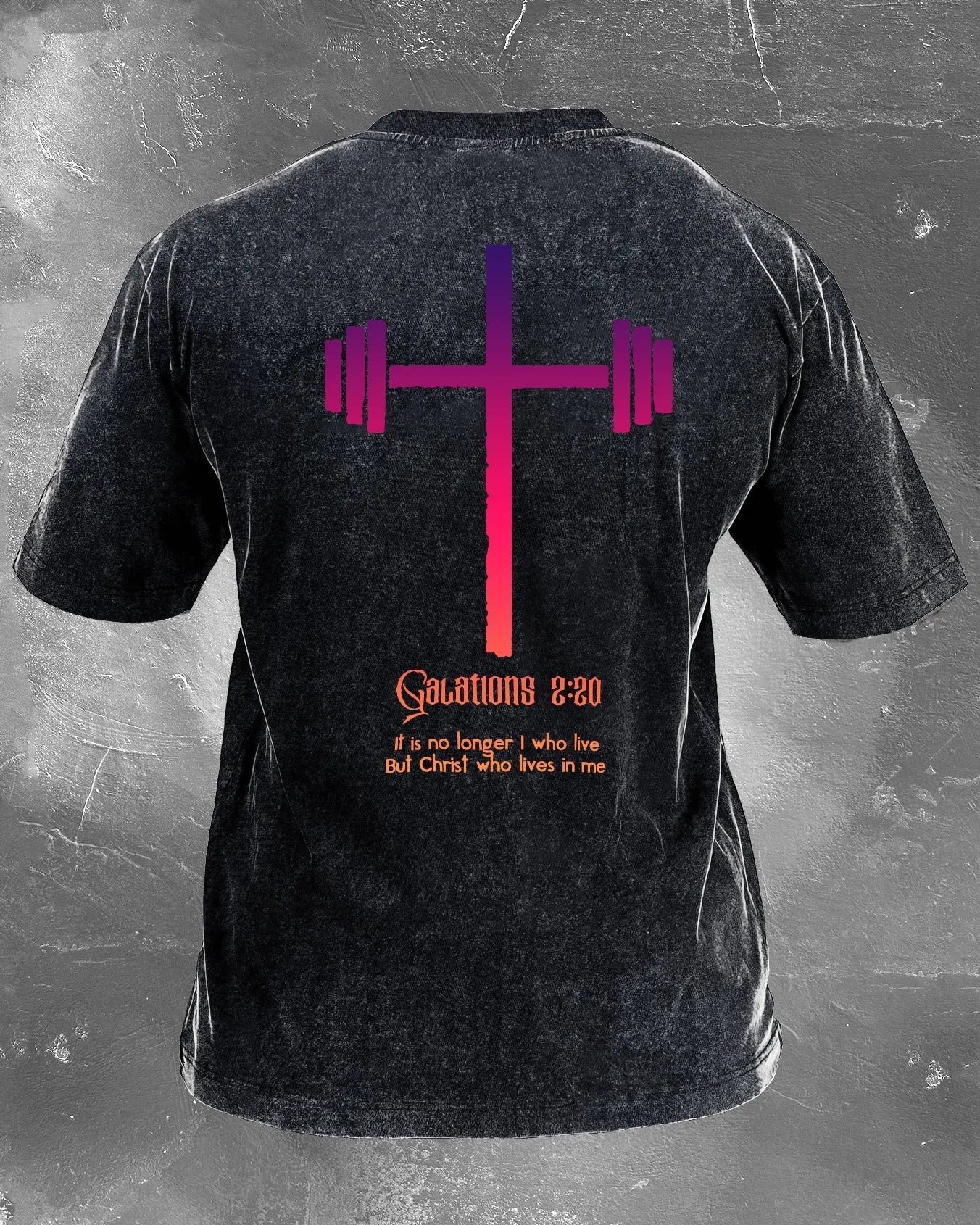 CHRIST WHO LIVES IN ME WASHED T - SHIRT - Gymfit