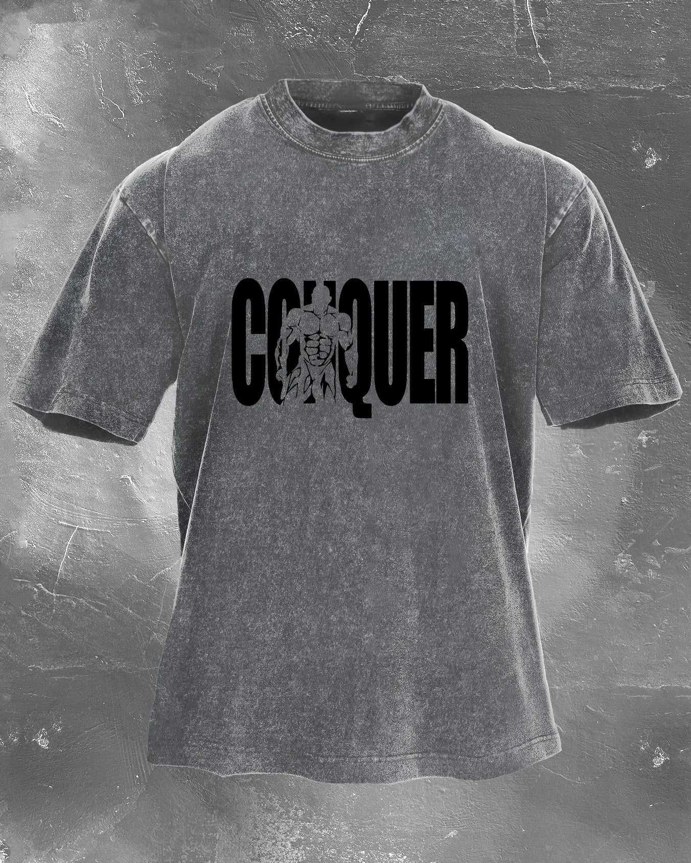 CONQUER MEN'S WASHED T - SHIRT - Gymfit