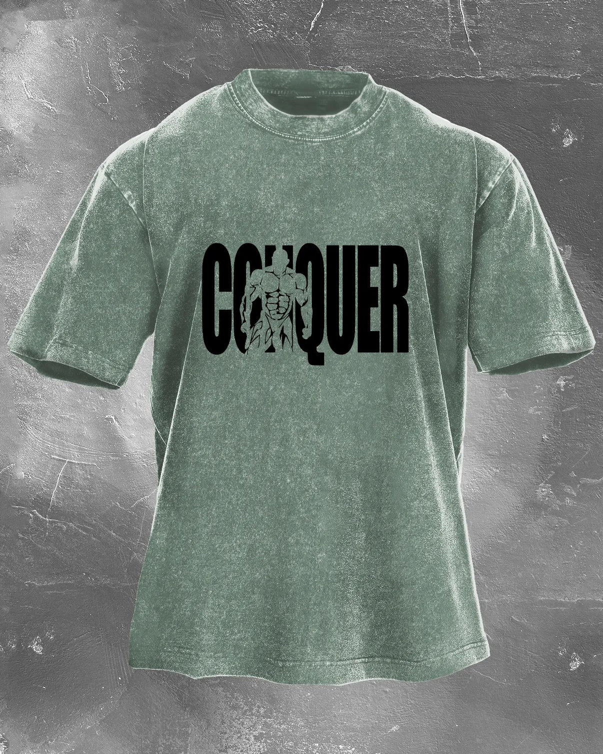 CONQUER MEN'S WASHED T - SHIRT - Gymfit