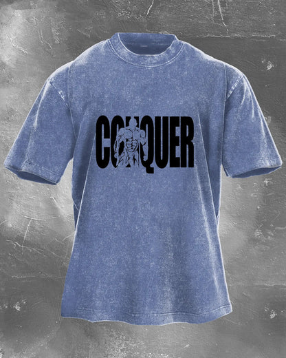 CONQUER MEN'S WASHED T - SHIRT - Gymfit