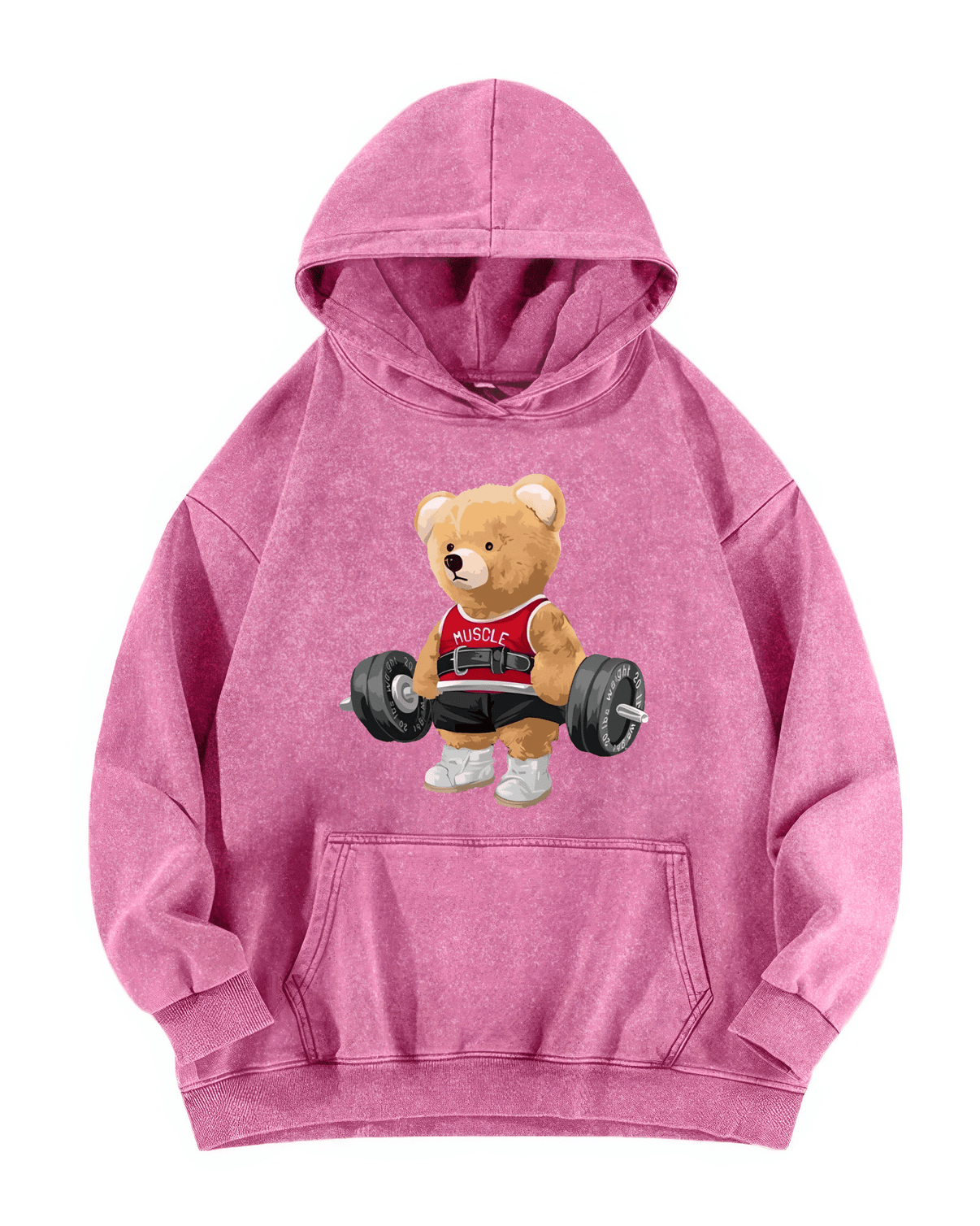 CUTE BEAR WASHED HOODIE - Gymfit