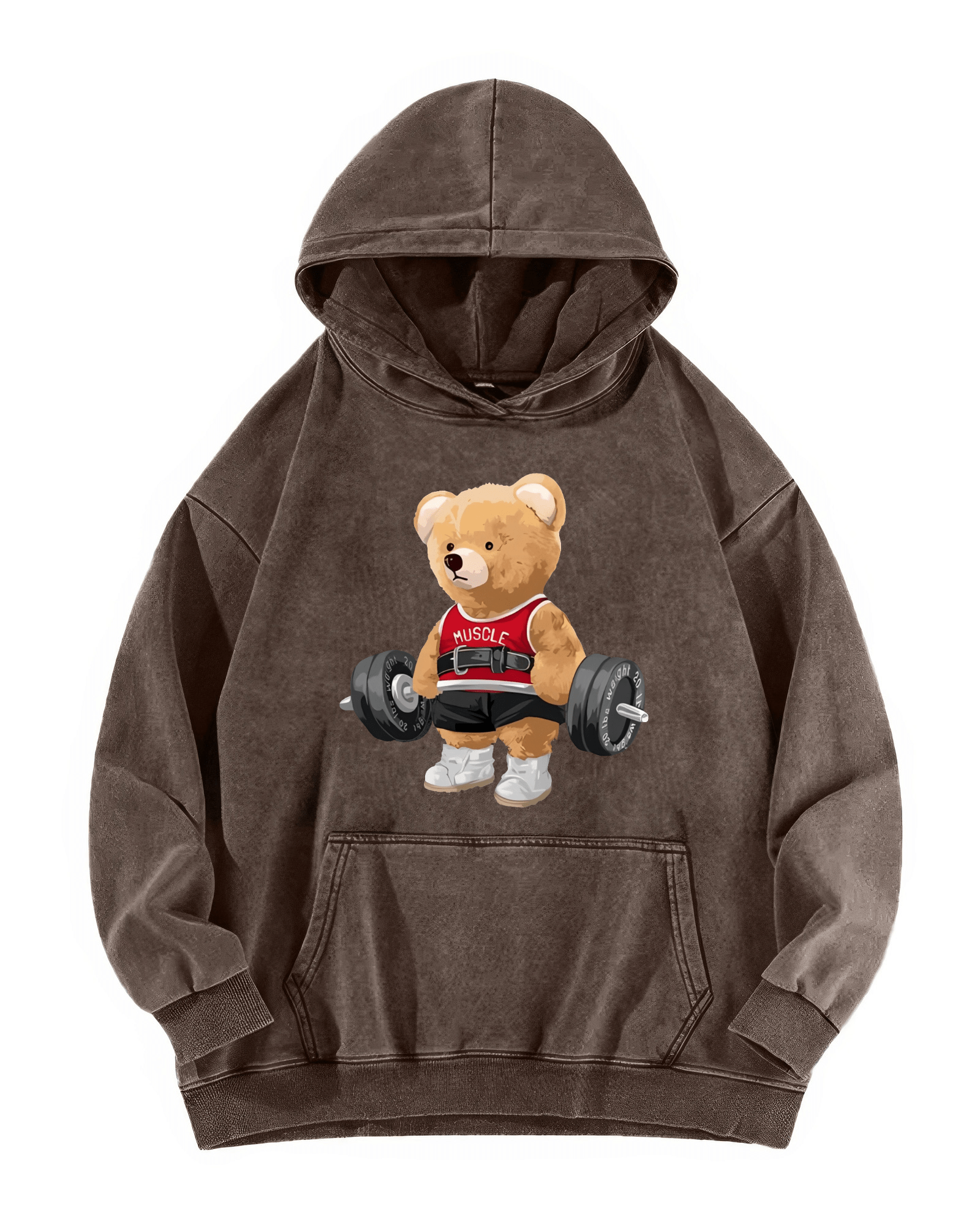 CUTE BEAR WASHED HOODIE - Gymfit