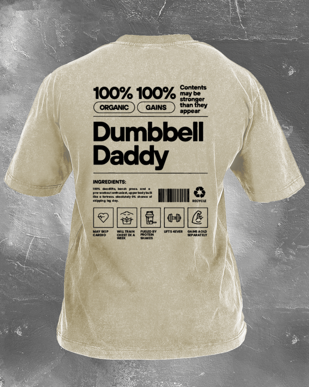DUMBBELL DADDY WASHED T - SHIRT - Gymfit