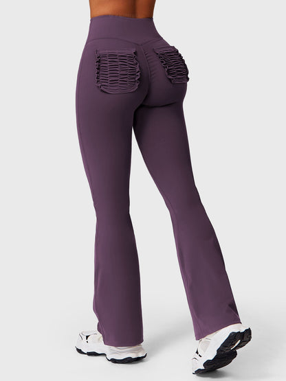 Elise Ruffle Pocket Flare Leggings - Gymfit