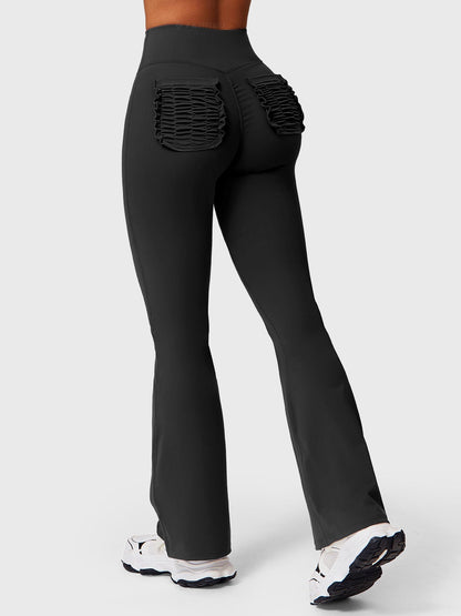 Elise Ruffle Pocket Flare Leggings - Gymfit