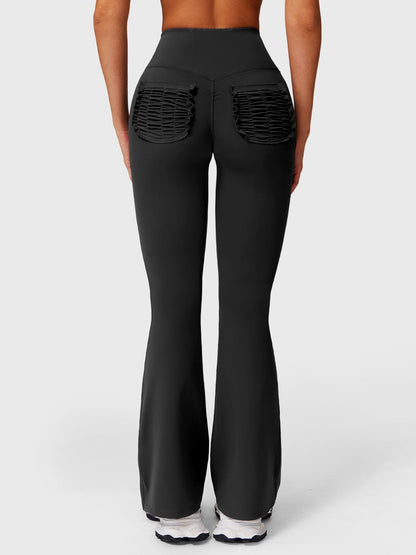 Elise Ruffle Pocket Flare Leggings - Gymfit