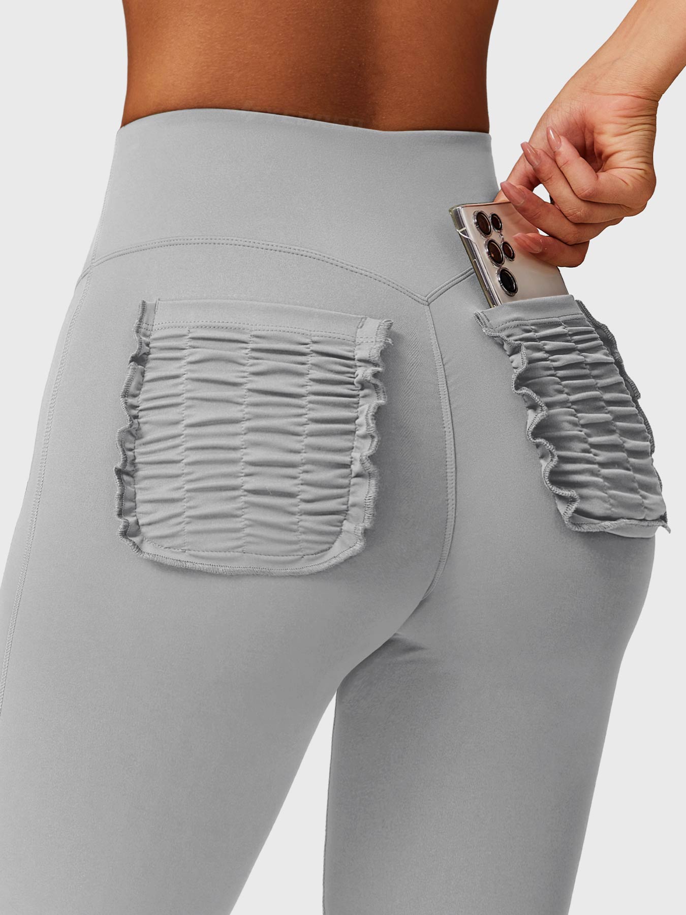 Elise Ruffle Pocket Flare Leggings - Gymfit