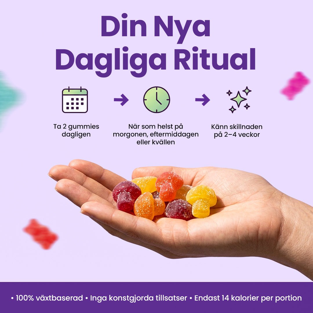 Focus & Calm Mushroom Gummies – 2500mg med Lion’s Mane & Ashwagandha (80 st) - Gymfit