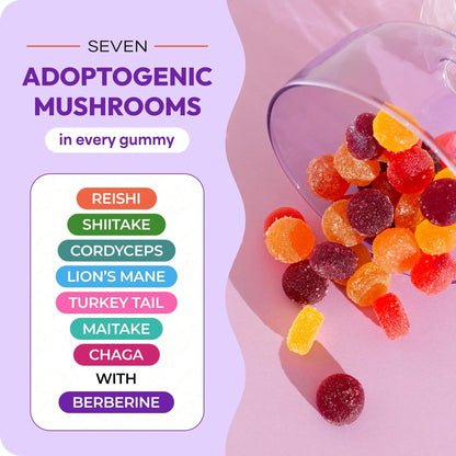 Focus & Calm Mushroom Gummies – 2500mg med Lion’s Mane & Ashwagandha (80 st) - Gymfit