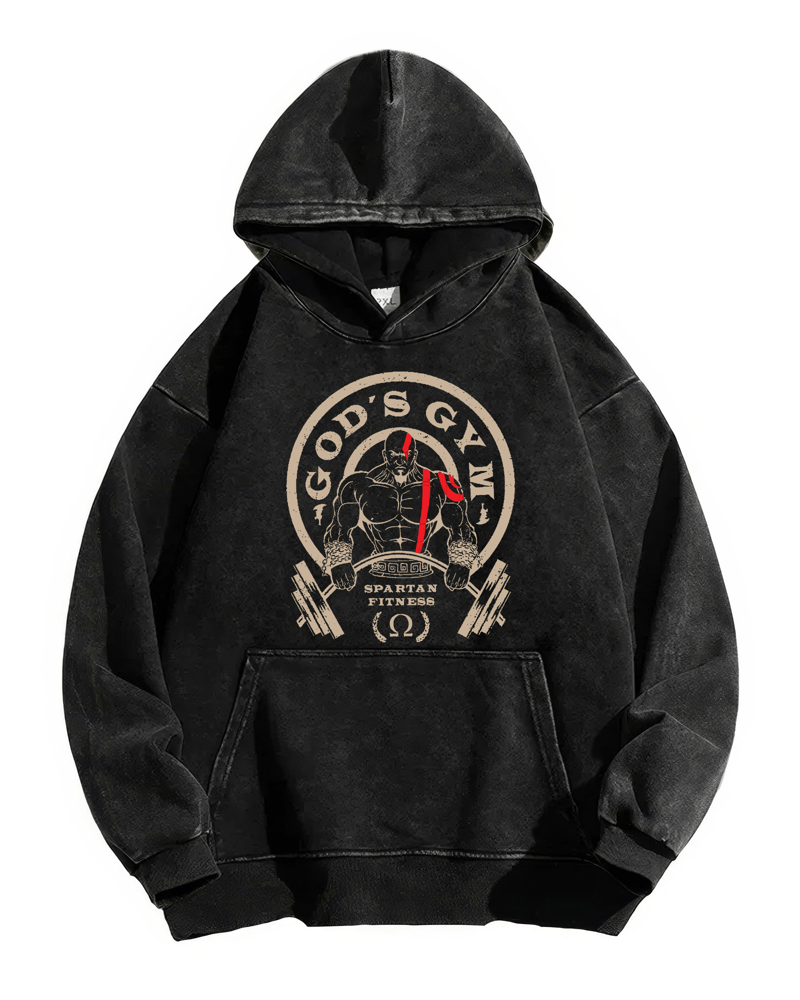 GOD'S GYM WASHED HOODIE - Gymfit