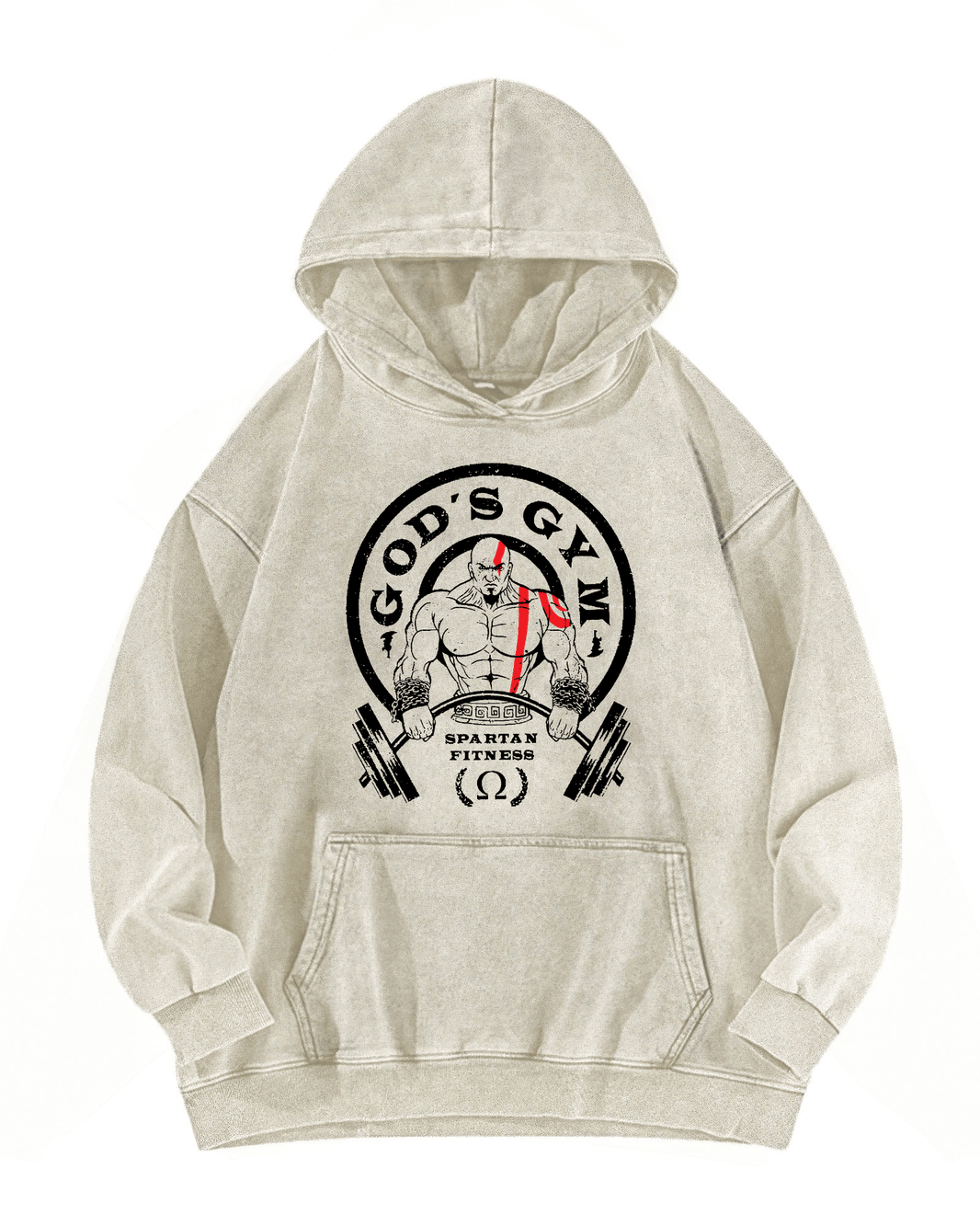 GOD'S GYM WASHED HOODIE - Gymfit