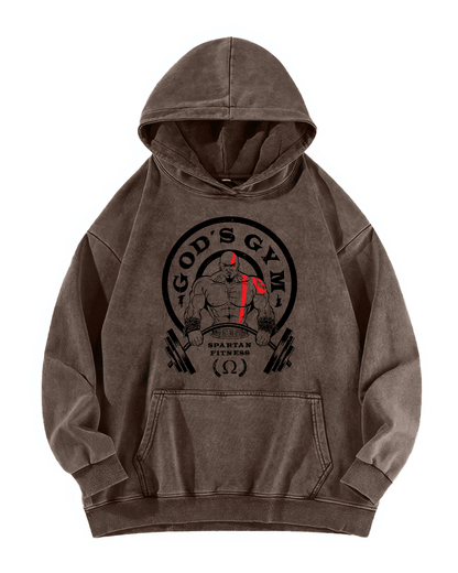 GOD'S GYM WASHED HOODIE - Gymfit