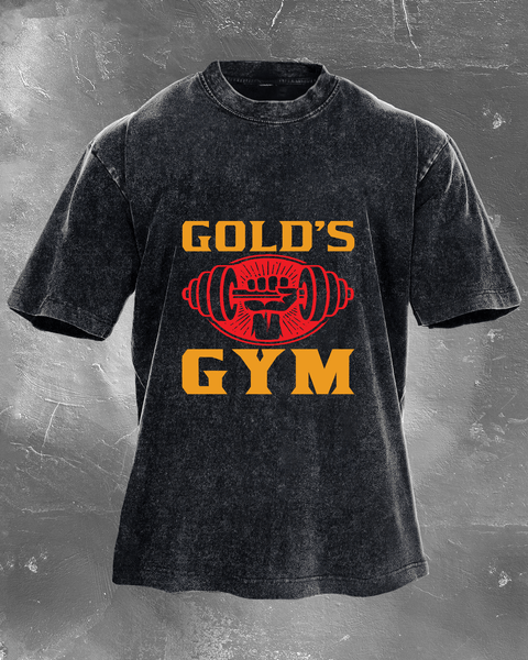 LÝFT × GOLD'S GYM LOGO BIG T-SHIRT golds-gym-washed-t-shirt-