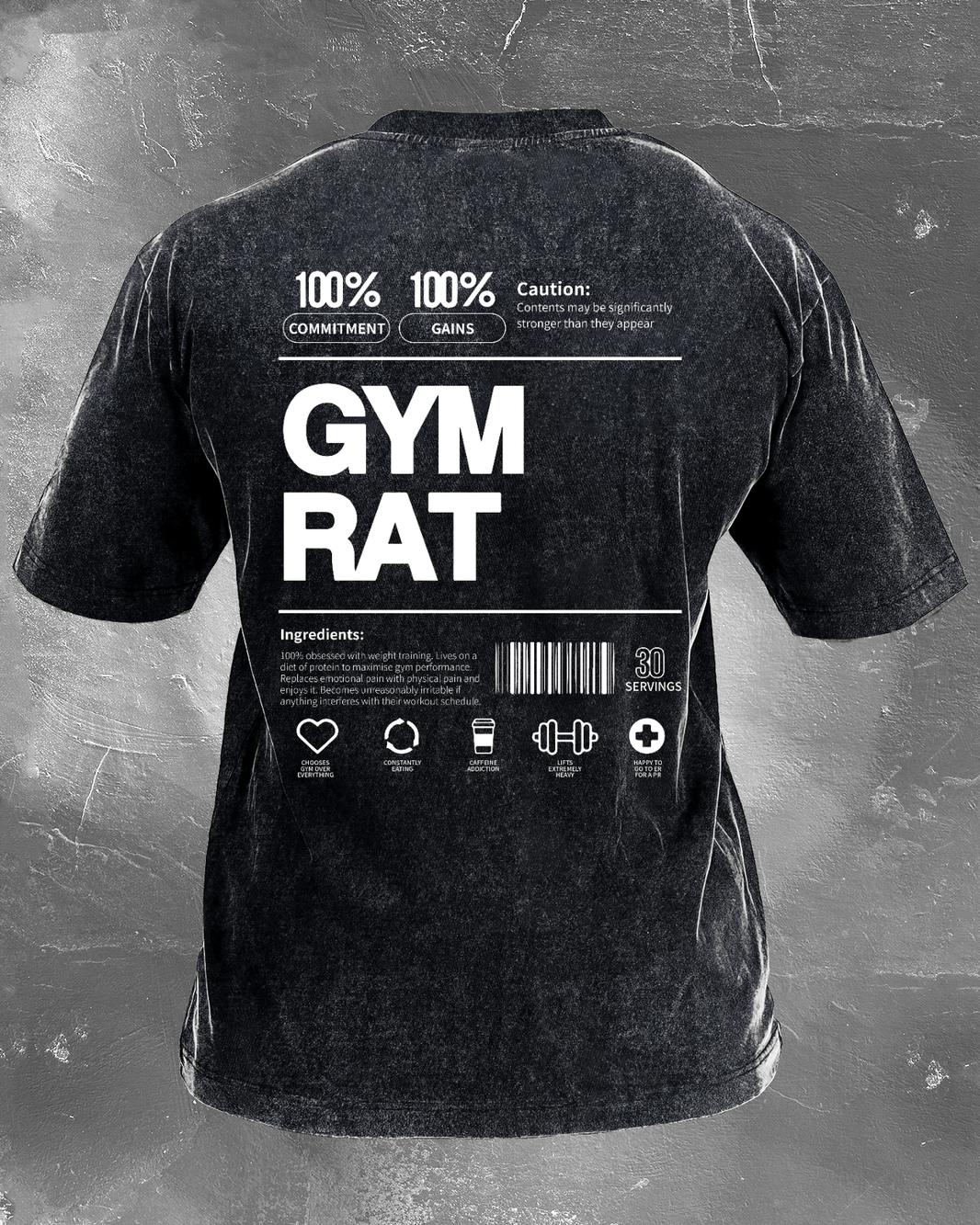 GYM RAT WASHED T - SHIRT - Gymfit