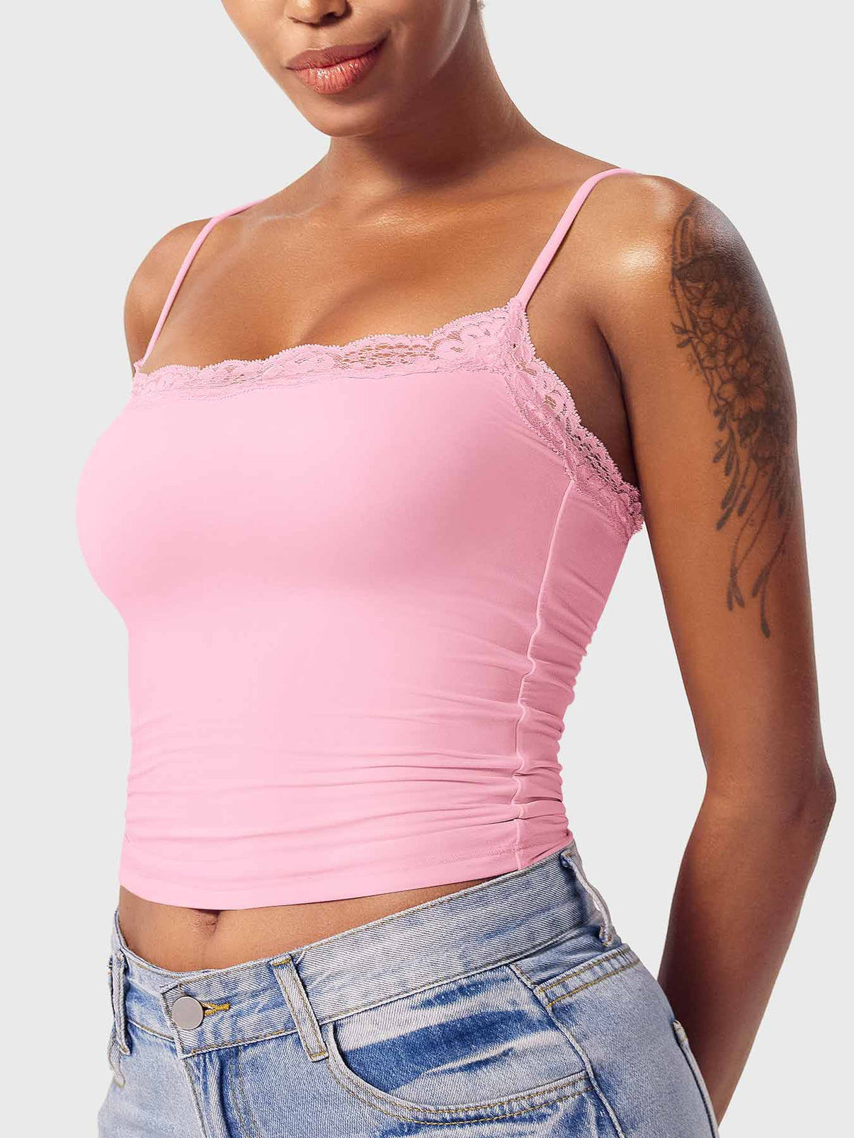 Gymfit Annabely Square Neck Lace Tank - Gymfit