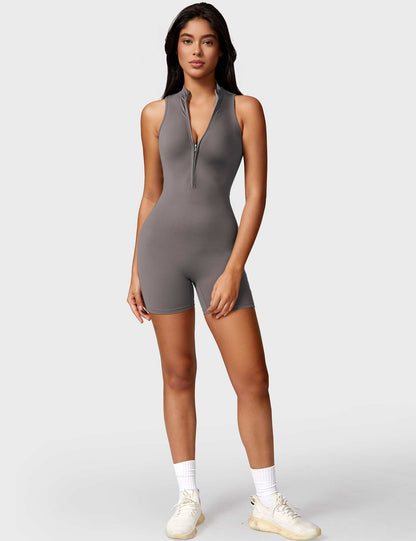 Gymfit Belle Sleeveless Zipper Jumpsuit - Gymfit