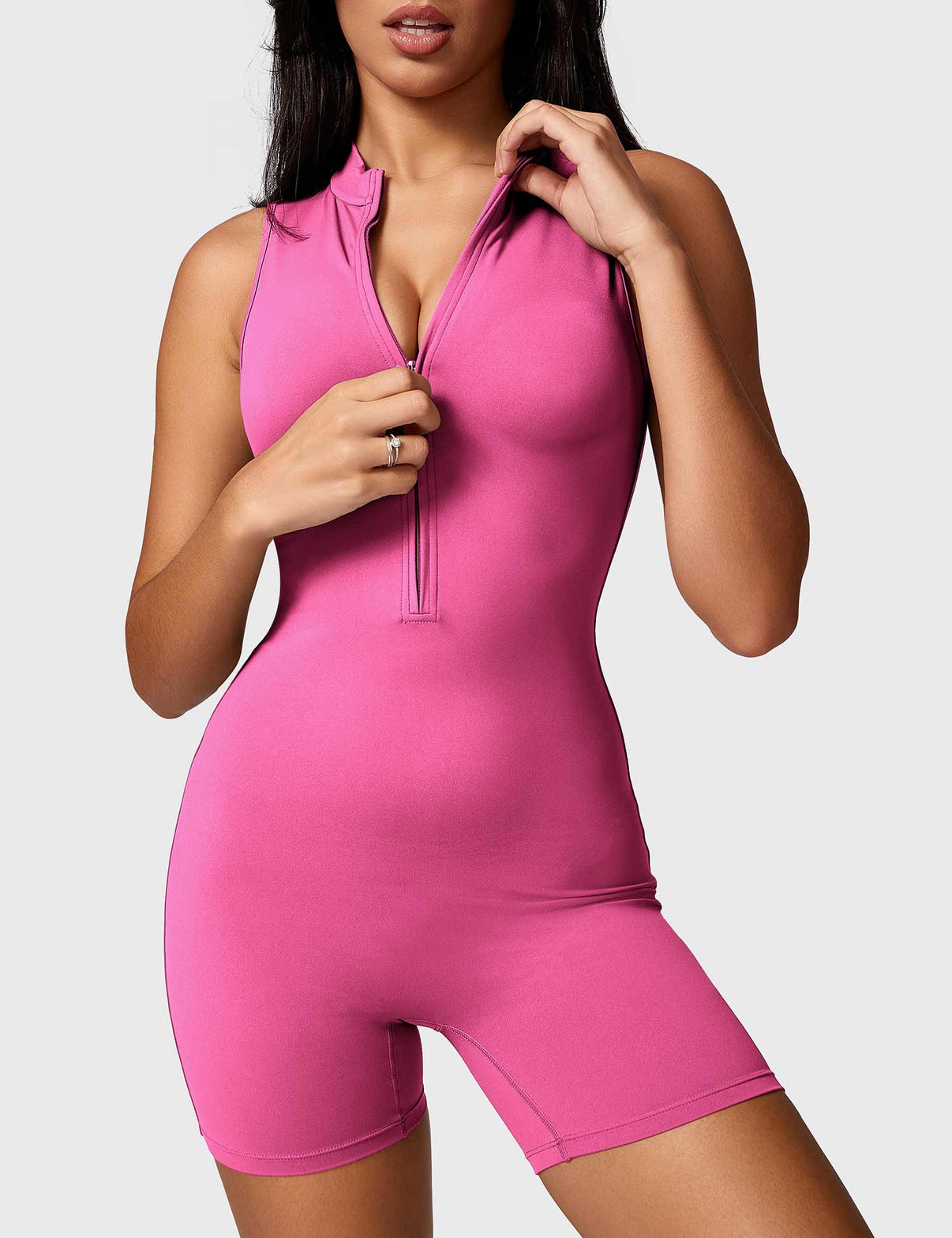 Gymfit Belle Sleeveless Zipper Jumpsuit - Gymfit