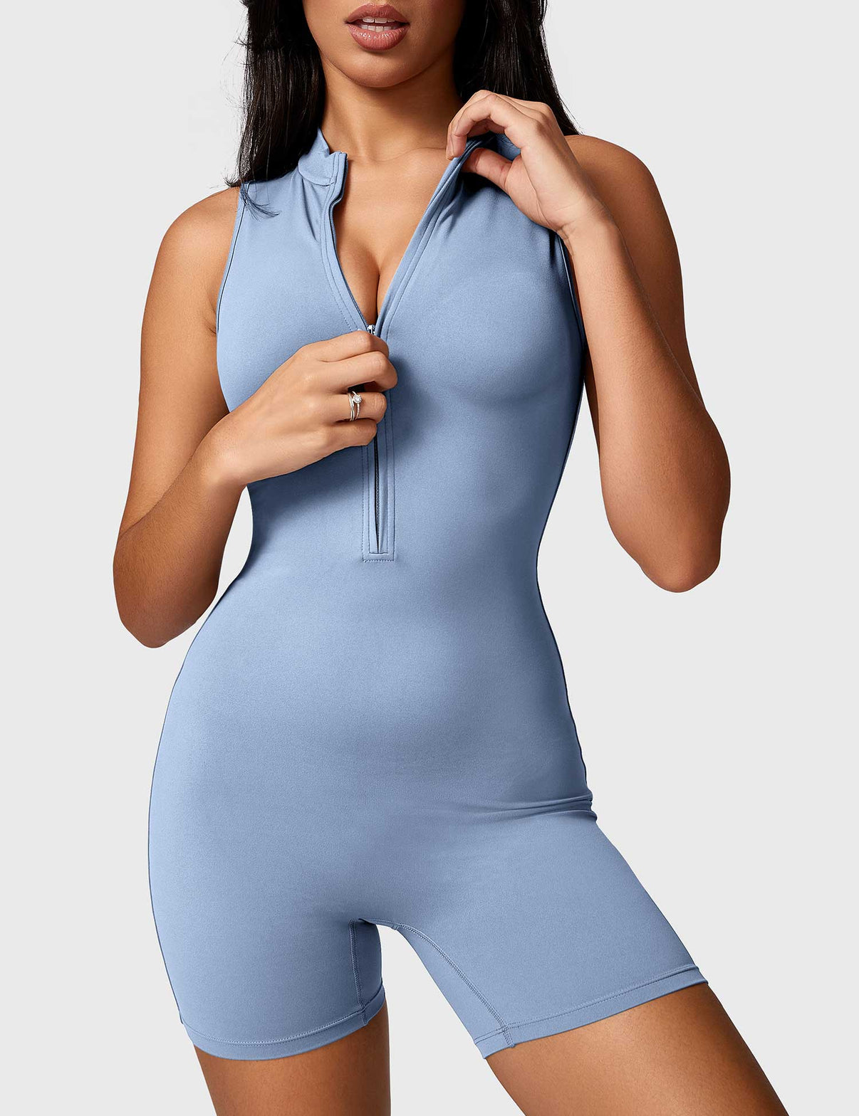 Gymfit Belle Sleeveless Zipper Jumpsuit - Gymfit