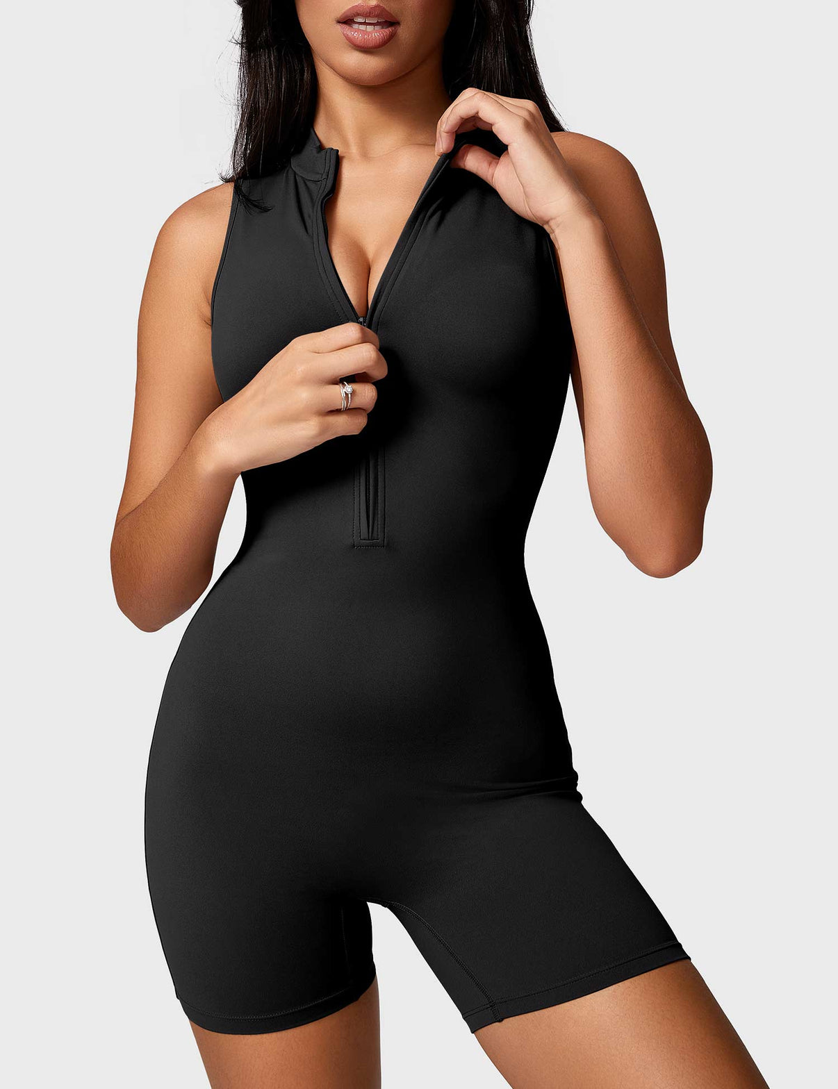 Gymfit Belle Sleeveless Zipper Jumpsuit - Gymfit