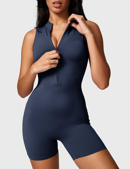 Gymfit Belle Sleeveless Zipper Jumpsuit - Gymfit