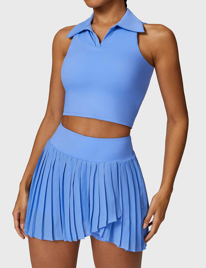 Gymfit Crop Top Tennis Skirt Sets - Gymfit