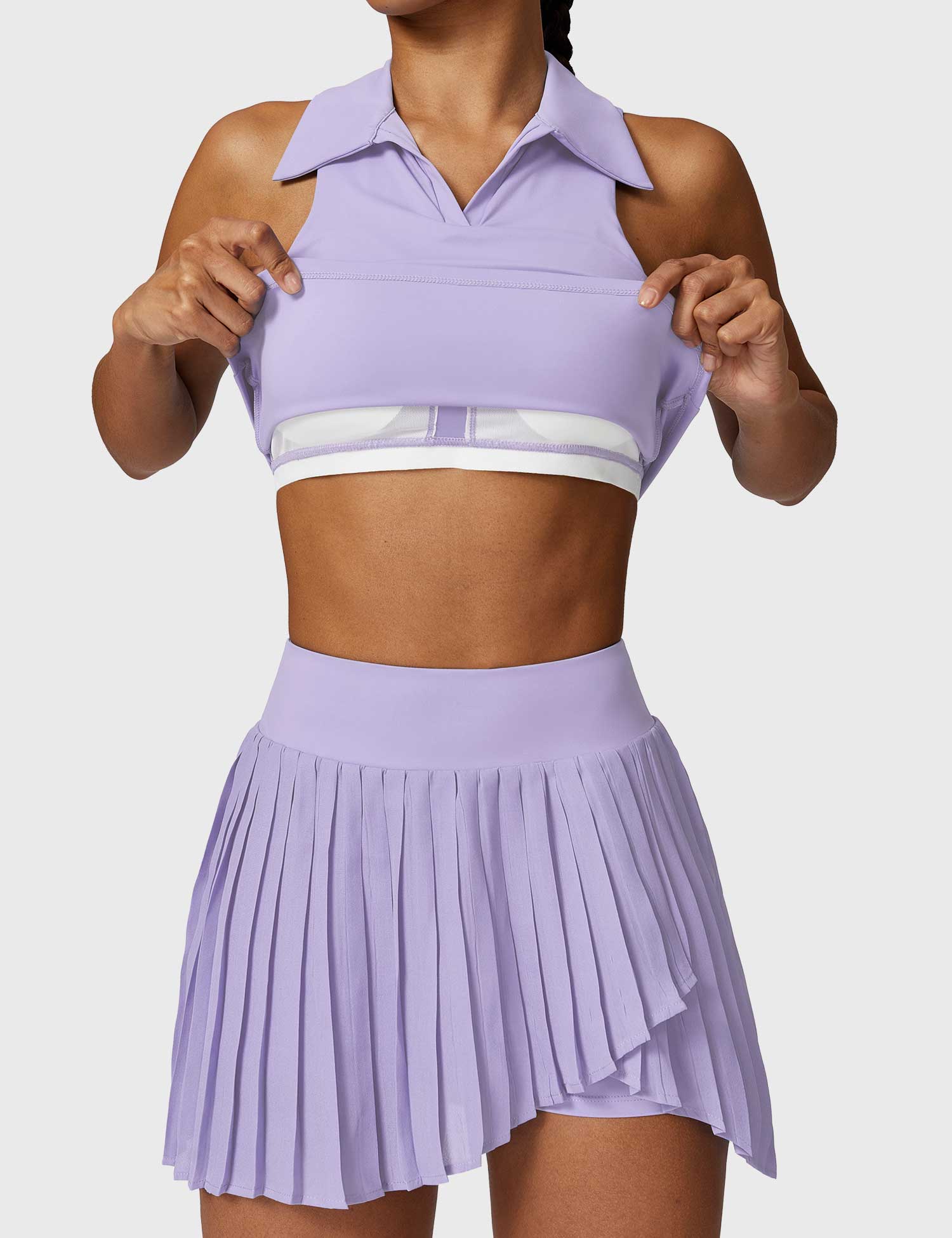 Gymfit Crop Top Tennis Skirt Sets - Gymfit