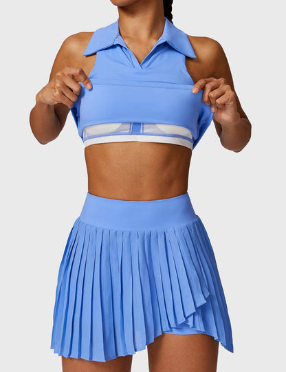 Gymfit Crop Top Tennis Skirt Sets - Gymfit