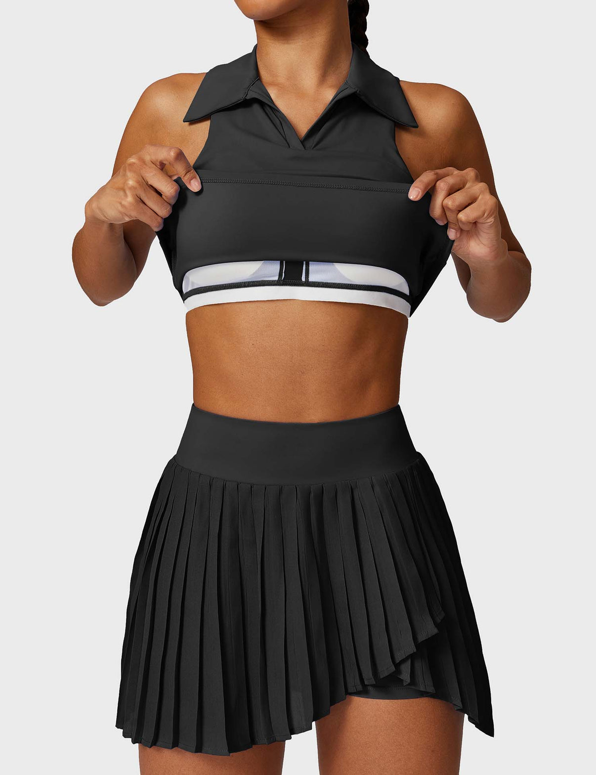 Gymfit Crop Top Tennis Skirt Sets - Gymfit