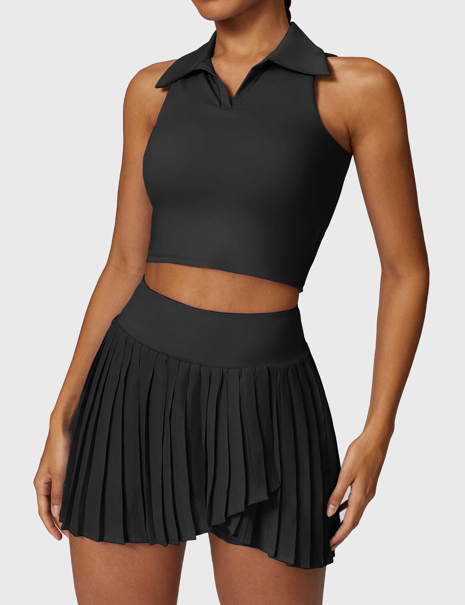 Gymfit Crop Top Tennis Skirt Sets - Gymfit