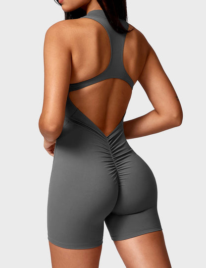 Gymfit Emma Backless Zipper Jumpsuit - Gymfit