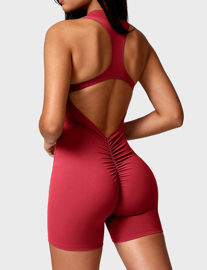 Gymfit Emma Backless Zipper Jumpsuit - Gymfit