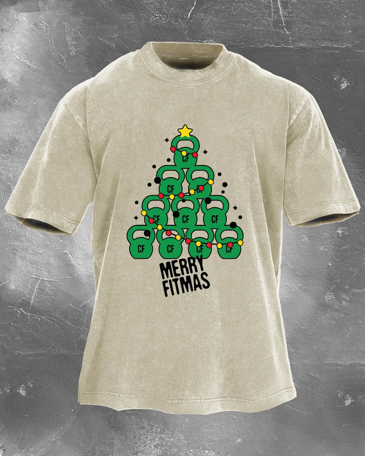 GYMFIT MERRY FITMAS WASHED T - SHIRT - Gymfit