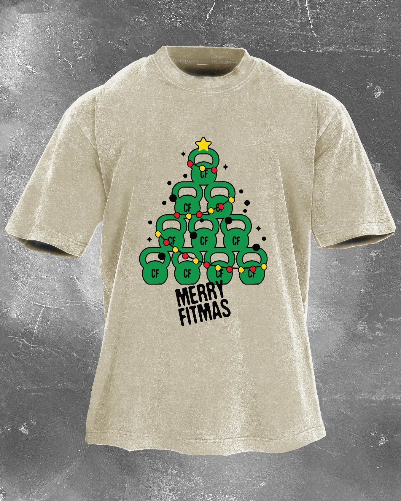 GYMFIT MERRY FITMAS WASHED T - SHIRT - Gymfit